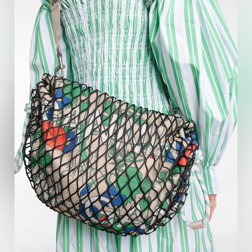 Ganni | Fishnet Floral Shoulder Bag